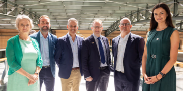 Pictured at the announcement of Spectrum.Life's entry into Australia: Lydia Rogers (director, Enterprise Ireland Australia/New Zealand ), Michael Marthick (Valion Health), Stuart McGoldrick (founder and executive chairman, Spectrum.Life), James Lawless T.D., Minister for Further and Higher Education, Research, Innovation and Science, Scott Carlon-Tozer (MindFit at Work) and Judith Harrington (senior market adviser, Enterprise Ireland Australia/New Zealand)